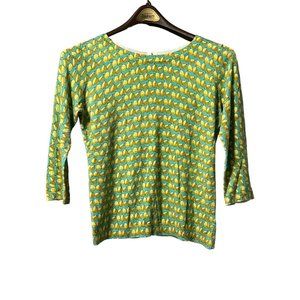 Talbots Women's Aqua Pear Novelty‎ Print Scoop Neck Sweater Size 1X-Lightweight